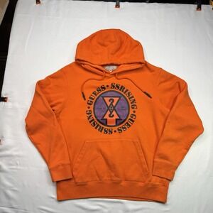 GUESS X 88rising - Hoodie Sweatshirt Orange Head In The Clouds - Men's Size MED